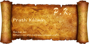 Prath Kálmán névjegykártya
